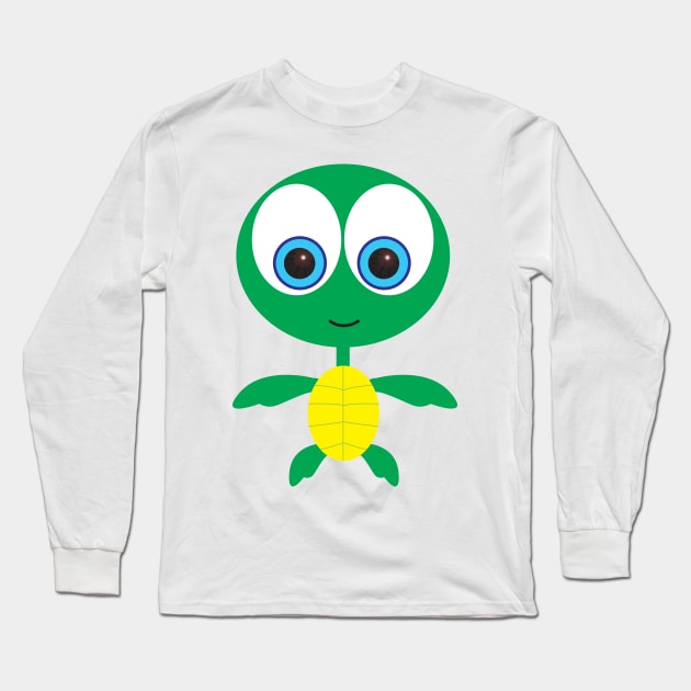 Baby Sea Turtle Long Sleeve T-Shirt by Wickedcartoons